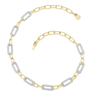 Uneek 18k Yellow and White Gold 10.90cttw Diamond Chain Necklace 17" Uneek 18k Yellow and White Gold 10.90cttw Diamond Chain Necklace 17"