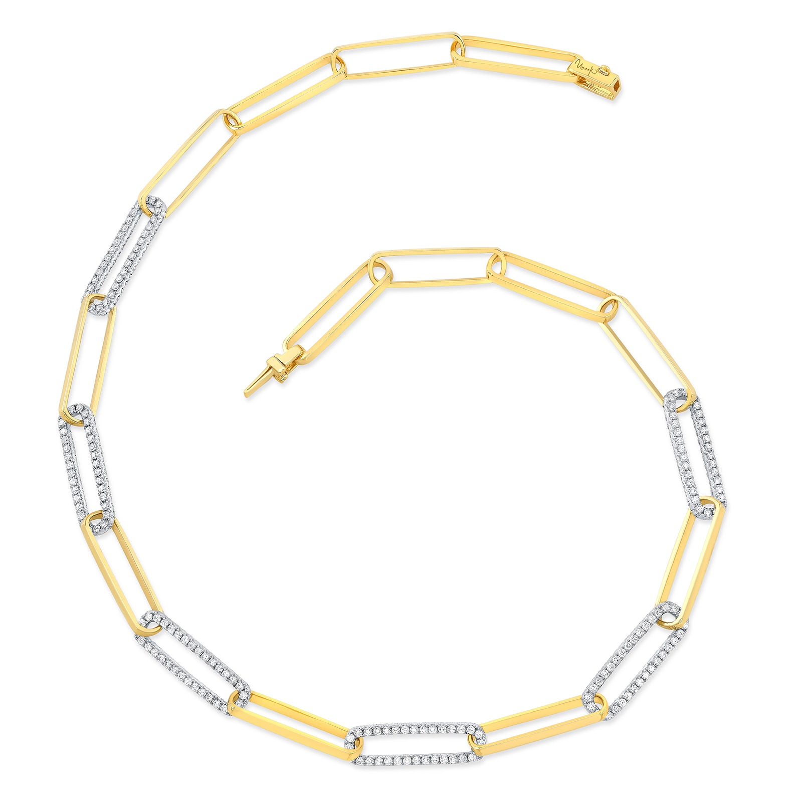 Uneek 18k Yellow and White Gold 5.02cttw Diamond Chain Necklace 17" Uneek 18k Yellow and White Gold 5.02cttw Diamond Chain Necklace 17"