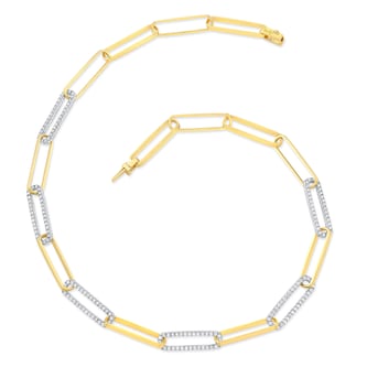 Uneek 18k Yellow and White Gold 5.02cttw Diamond Chain Necklace 17" Uneek 18k Yellow and White Gold 5.02cttw Diamond Chain Necklace 17"