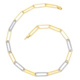 Uneek 18k Yellow and White Gold 5.02cttw Diamond Chain Necklace 17"