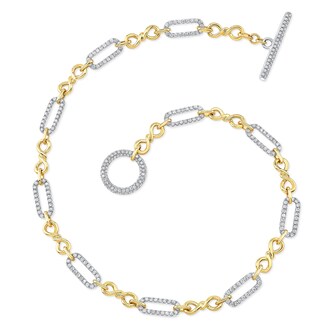 Uneek 18k Yellow and White Gold 6.69cttw Diamond Chain Necklace 16.5" Uneek 18k Yellow and White Gold 6.69cttw Diamond Chain Necklace 16.5"