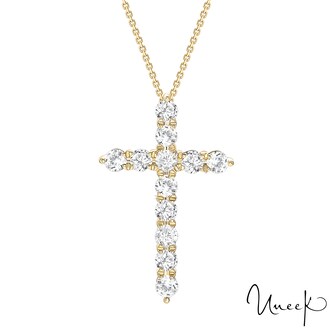Uneek 18k Yellow Gold 1.00cttw Diamond Cross Necklace 16" Uneek 18k Yellow Gold 1.00cttw Diamond Cross Necklace 16"