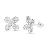 Uneek 14k White Gold 1.01cttw Diamond Flower Stud Earrings