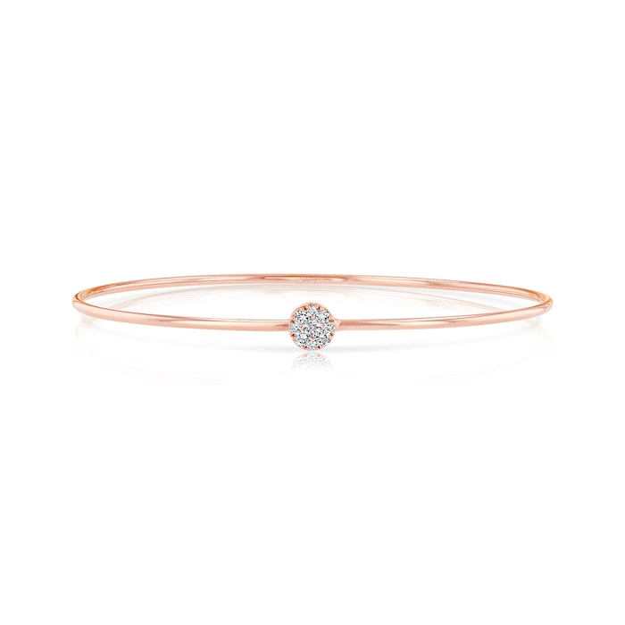 Uneek 14k Rose Gold 0.20cttw Diamond Cluster Bangle