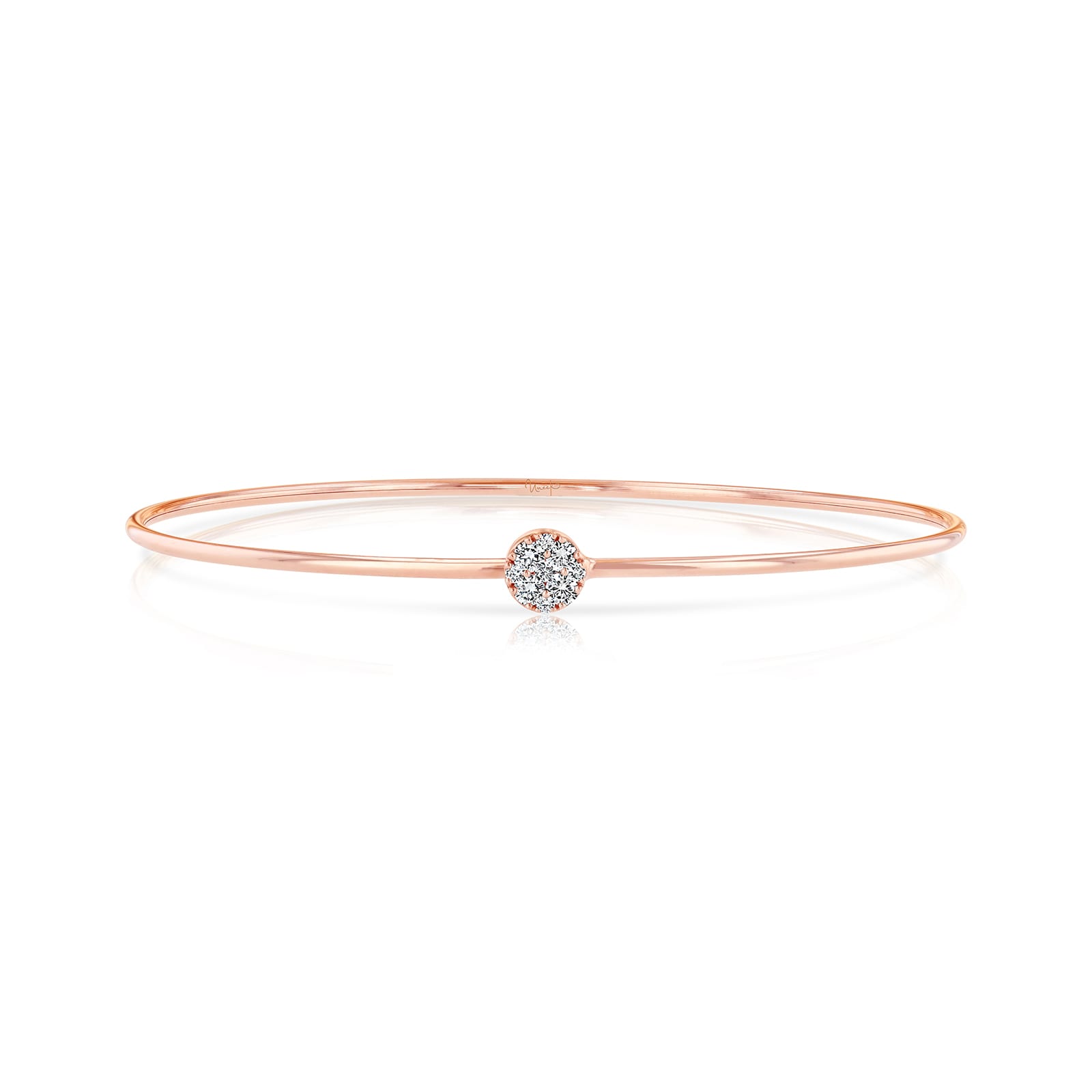 Uneek 14k Rose Gold 0.20cttw Diamond Cluster Bangle Uneek 14k Rose Gold 0.20cttw Diamond Cluster Bangle