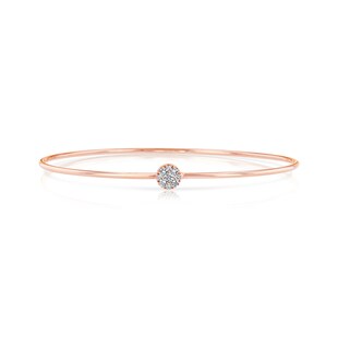 Uneek 14k Rose Gold 0.20cttw Diamond Cluster Bangle