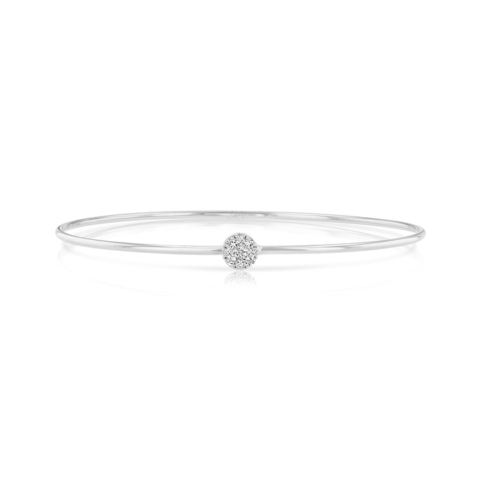 Uneek 14k White Gold 0.20cttw Diamond Cluster Bangle