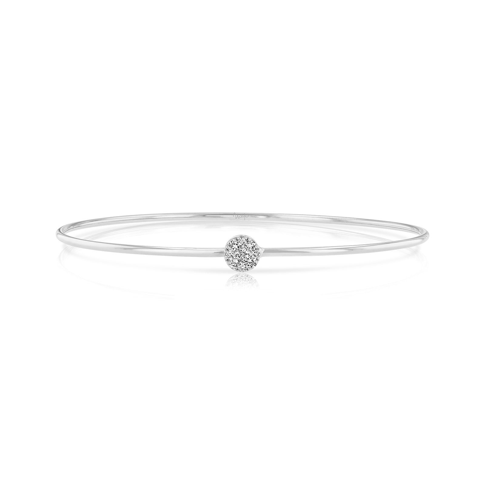 Uneek 14k White Gold 0.20cttw Diamond Cluster Bangle Uneek 14k White Gold 0.20cttw Diamond Cluster Bangle