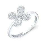 Uneek 14k White Gold 0.50cttw Diamond Flower Fashion Ring Size 6.5