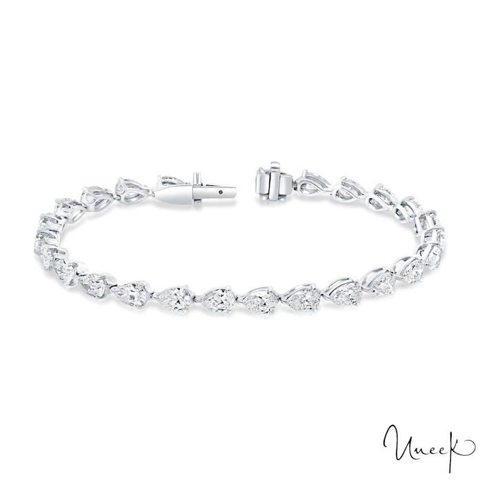 Uneek 18k White Gold 8.00cttw Pear Cut Diamond Bracelet