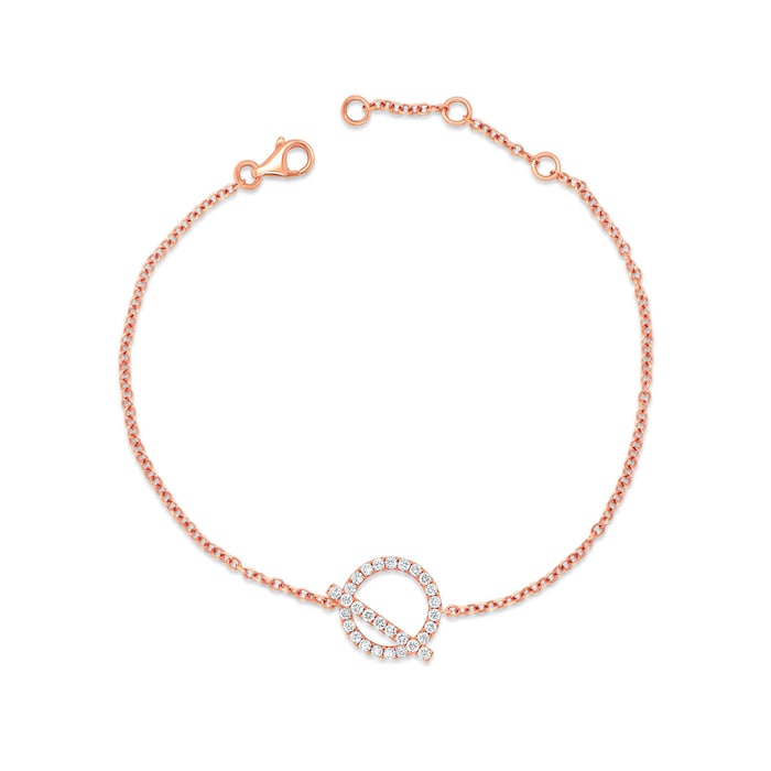 Uneek 18k Rose Gold 0.35cttw Diamond Gatsby Charm Bracelet