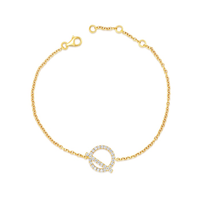 Uneek 18k Yellow Gold 0.35cttw Diamond Gatsby Charm Bracelet