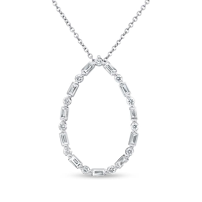 Uneek 18k White Gold 0.83cttw Mixed Cut Diamond Medallion Pendant