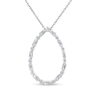 Uneek 18k White Gold 0.83cttw Mixed Cut Diamond Medallion Pendant Uneek 18k White Gold 0.83cttw Mixed Cut Diamond Medallion Pendant