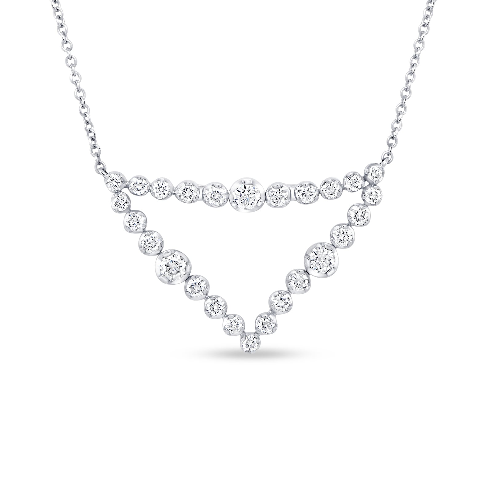 Uneek 18k White Gold 0.91cttw Diamond Necklace Uneek 18k White Gold 0.91cttw Diamond Necklace