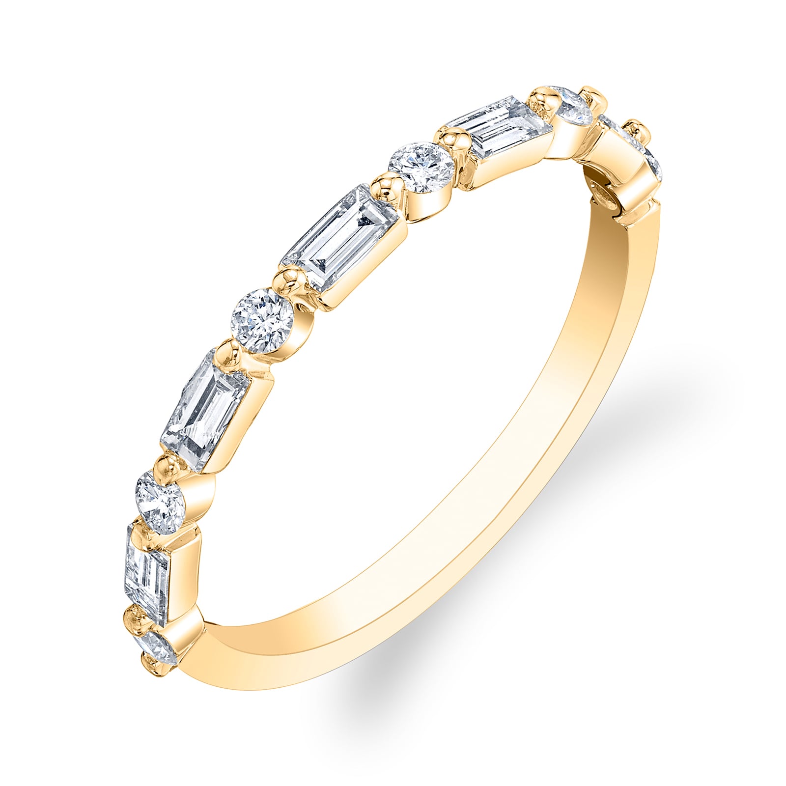 Uneek 18k Yellow Gold 0.38cttw Mixed Cut Diamond Stackable Eternity Band Size 6.5