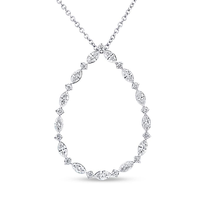 Uneek 18k White Gold 0.89cttw Mixed Cut Diamond Medallion Pendant