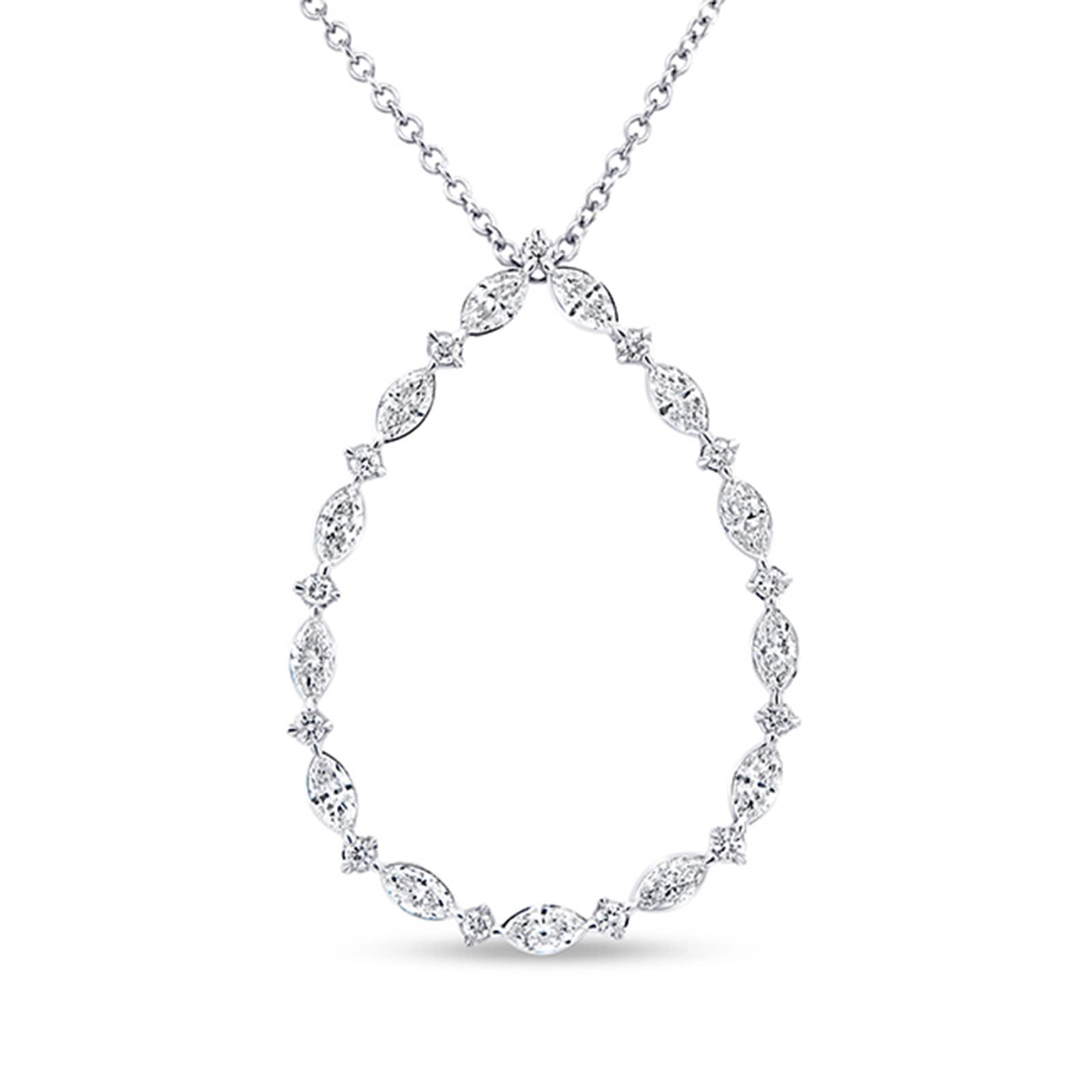 Uneek 18k White Gold 0.89cttw Mixed Cut Diamond Medallion Pendant Uneek 18k White Gold 0.89cttw Mixed Cut Diamond Medallion Pendant