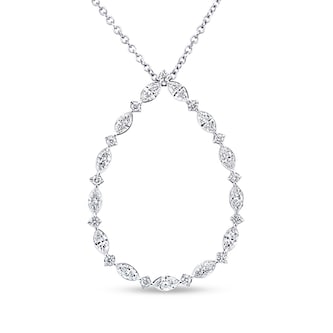 Uneek 18k White Gold 0.89cttw Mixed Cut Diamond Medallion Pendant Uneek 18k White Gold 0.89cttw Mixed Cut Diamond Medallion Pendant