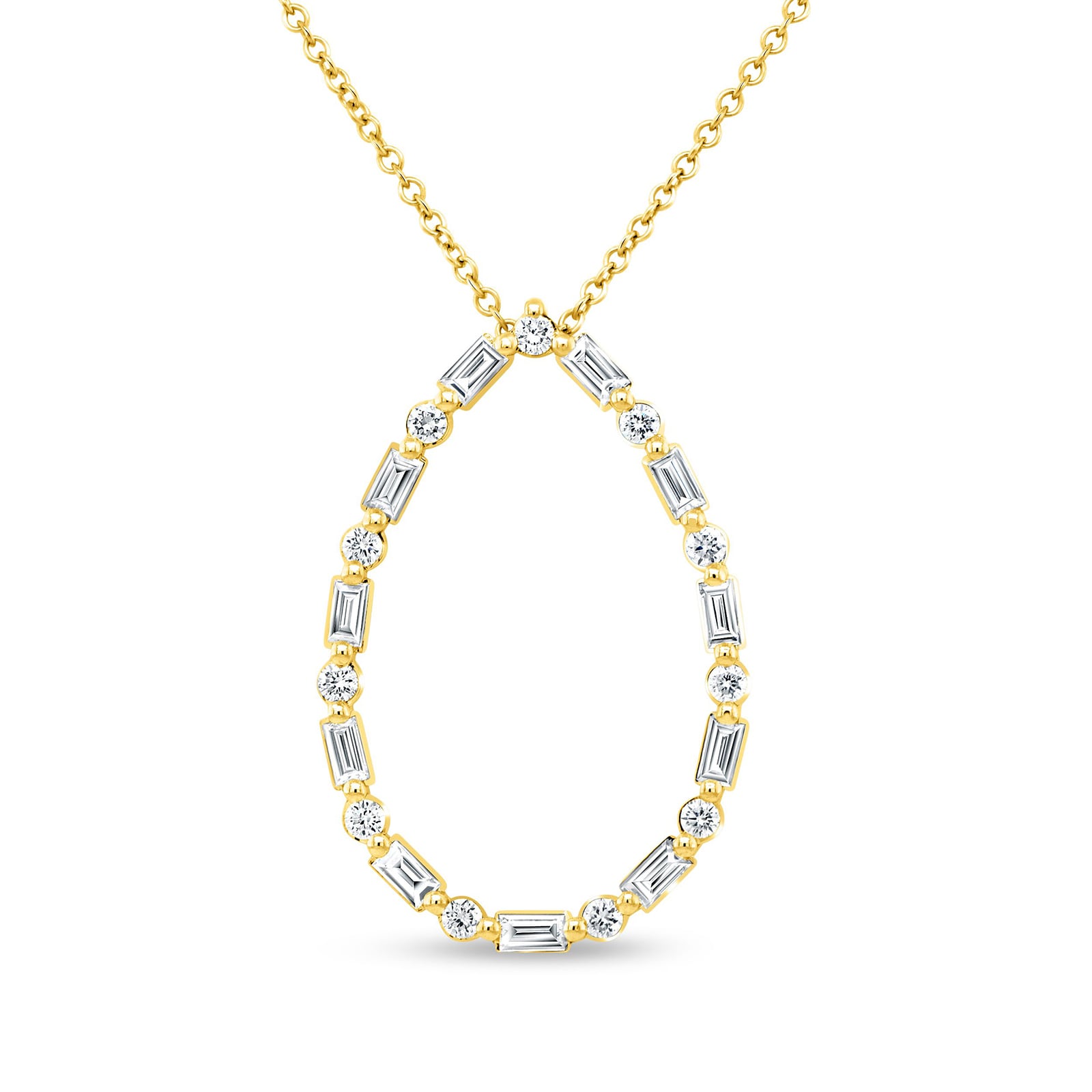 Uneek 18k Yellow Gold 0.83cttw Mixed Cut Diamond Medallion Pendant