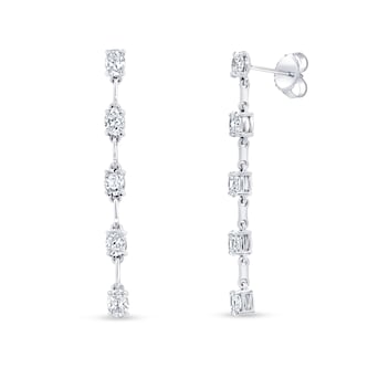 Uneek 18k White Gold 1.90cttw Oval Cut Diamond Drop Earrings Uneek 18k White Gold 1.90cttw Oval Cut Diamond Drop Earrings