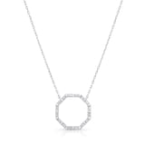 Uneek 18k White Gold 0.31cttw Baguette Cut Diamond Fashion Necklace 18"