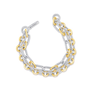 Uneek 18k White and Yellow Gold 4.75cttw Diamond Set Chain Bracelet Uneek 18k White and Yellow Gold 4.75cttw Diamond Set Chain Bracelet