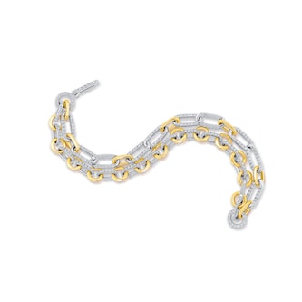 Uneek 18k White and Yellow Gold 4.75cttw Diamond Set Chain Bracelet Uneek 18k White and Yellow Gold 4.75cttw Diamond Set Chain Bracelet