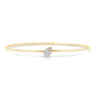 Uneek 18k Yellow Gold 0.25cttw Teardrop Cluster Diamond Skinny Bangle Uneek 18k Yellow Gold 0.25cttw Teardrop Cluster Diamond Skinny Bangle