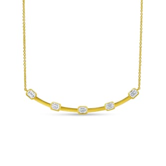 Uneek 18k Yellow Gold 1.23cttw Emerald Cut Diamond Necklace 18" Uneek 18k Yellow Gold 1.23cttw Emerald Cut Diamond Necklace 18"