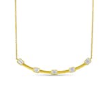 Uneek 18k Yellow Gold 1.23cttw Emerald Cut Diamond Necklace 18"