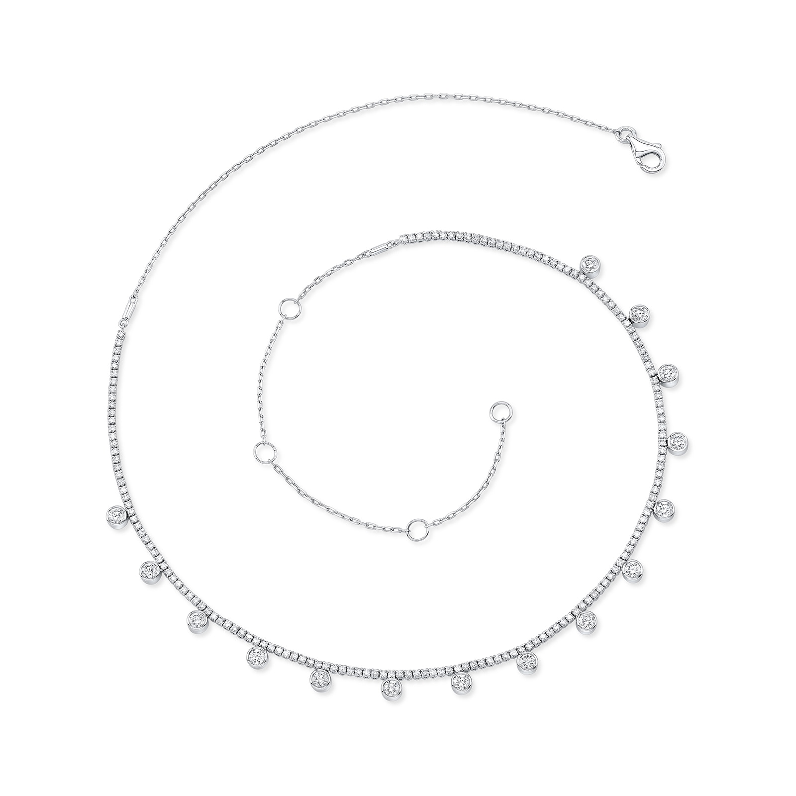 Uneek 18k White Gold 1.85cttw Diamond Drop Necklace 16"