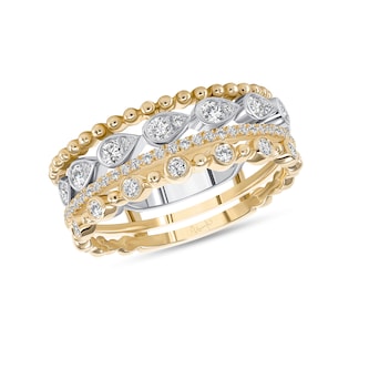 Uneek 18k Yellow and White Gold 0.50cttw Diamond 4 Row Ring Size 6.5 Uneek 18k Yellow and White Gold 0.50cttw Diamond 4 Row Ring Size 6.5