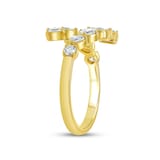 Uneek 18k Yellow Gold 0.62cttw Mixed Cut Diamond Bypass Ring Size 6.5