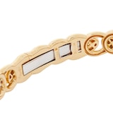 Uneek 18k Yellow and White Gold Exclusive 1.38cttw Diamond Bypass Link Bangle