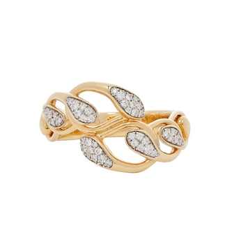 Uneek 18K Yellow & White Gold Exclusive 0.19ctw Diamond Bypass Link Ring - Size 6.5 Uneek 18K Yellow & White Gold Exclusive 0.19ctw Diamond Bypass Link Ring - Size 6.5