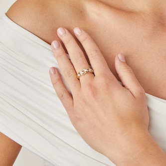 Uneek 18k Yellow and White Gold Exclusive 0.14cttw Diamond Link Ring Size 6.5 Uneek 18k Yellow and White Gold Exclusive 0.14cttw Diamond Link Ring Size 6.5