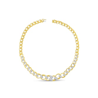 Uneek 18k Yellow and White Gold Exclusive 1.99cttw Diamond Bypass Link Necklace 17" Uneek 18k Yellow and White Gold Exclusive 1.99cttw Diamond Bypass Link Necklace 17"