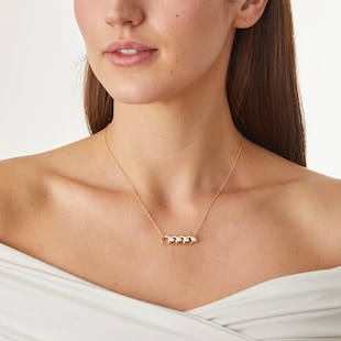 Uneek 18k Yellow and White Gold Exclusive 0.26cttw Diamond Bypass Link Bar Necklace 17"