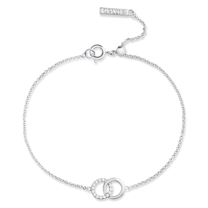 Olivia Burton Silver Coloured Bejewelled Interlink Chain Bracelet