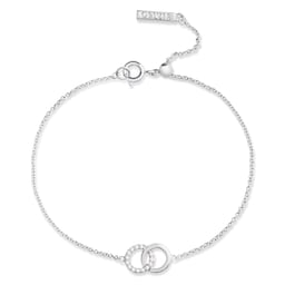 37880170 - Silver Coloured Bejewelled Interlink Chain Bracelet