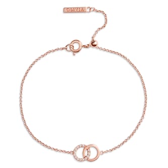 Olivia Burton Rose Gold Coloured Bejewelled Interlink Chain Bracelet
