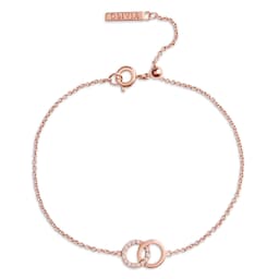 37880171 - Rose Gold Coloured Bejewelled Interlink Chain Bracelet