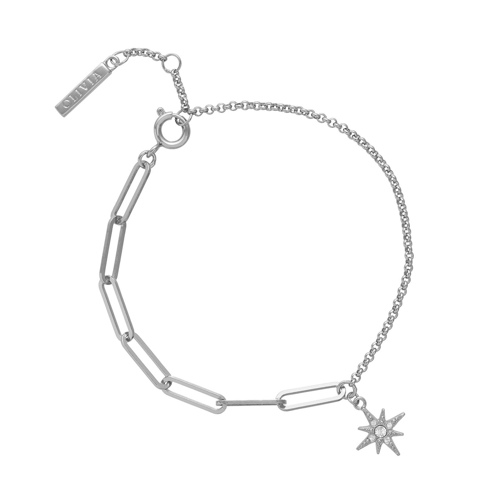 Olivia Burton Sterling Silver Celestial Silver North Star Mismatch Bracelet