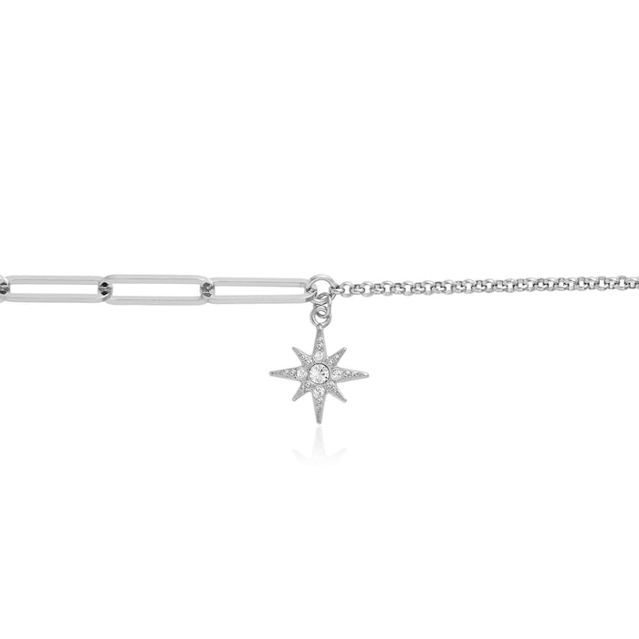 Olivia Burton Sterling Silver Celestial Silver North Star Mismatch Bracelet