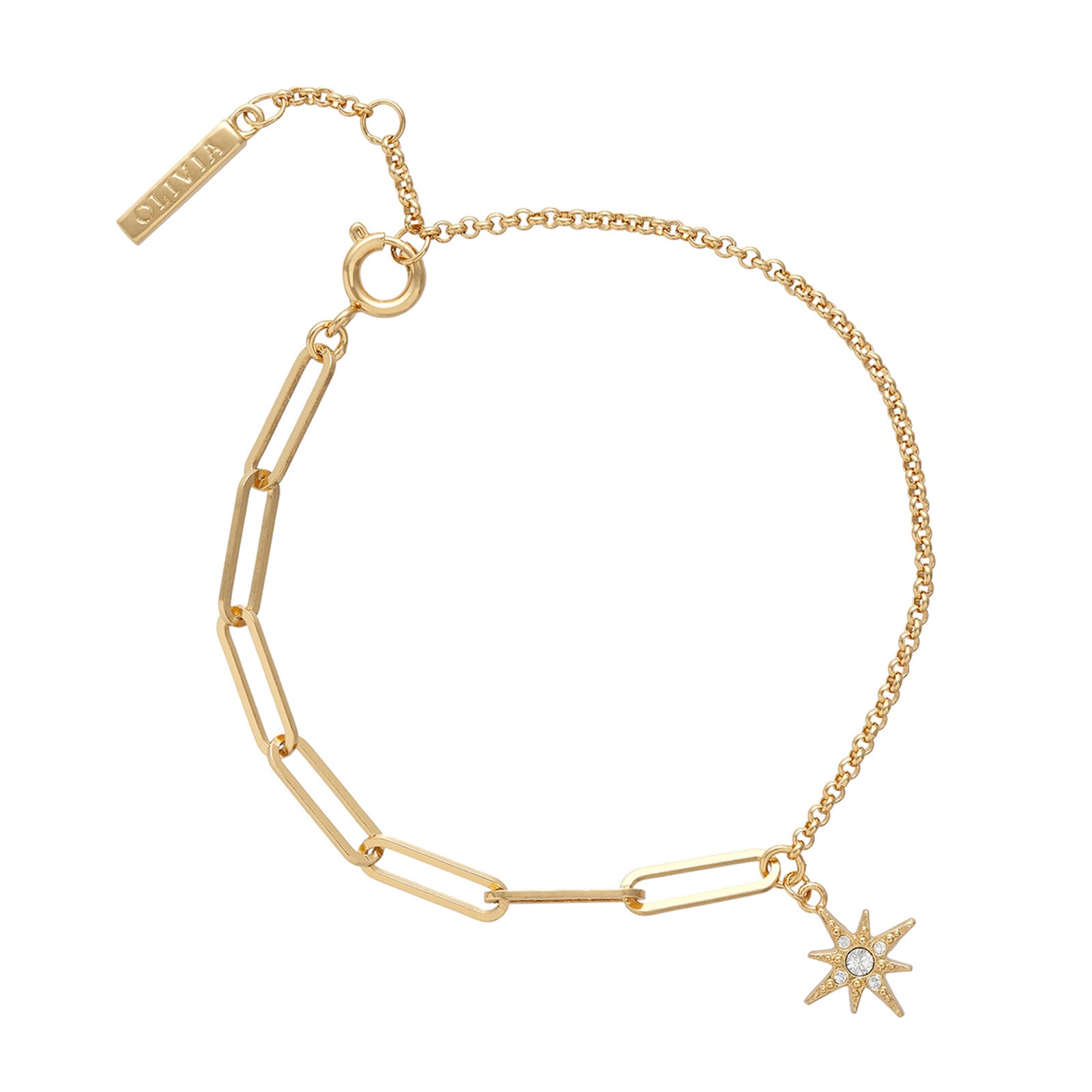 Yellow Gold Plated Celestial Gold North Star Mismatch Bracelet