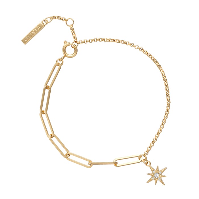 Olivia Burton Yellow Gold Plated Celestial Gold North Star Mismatch Bracelet