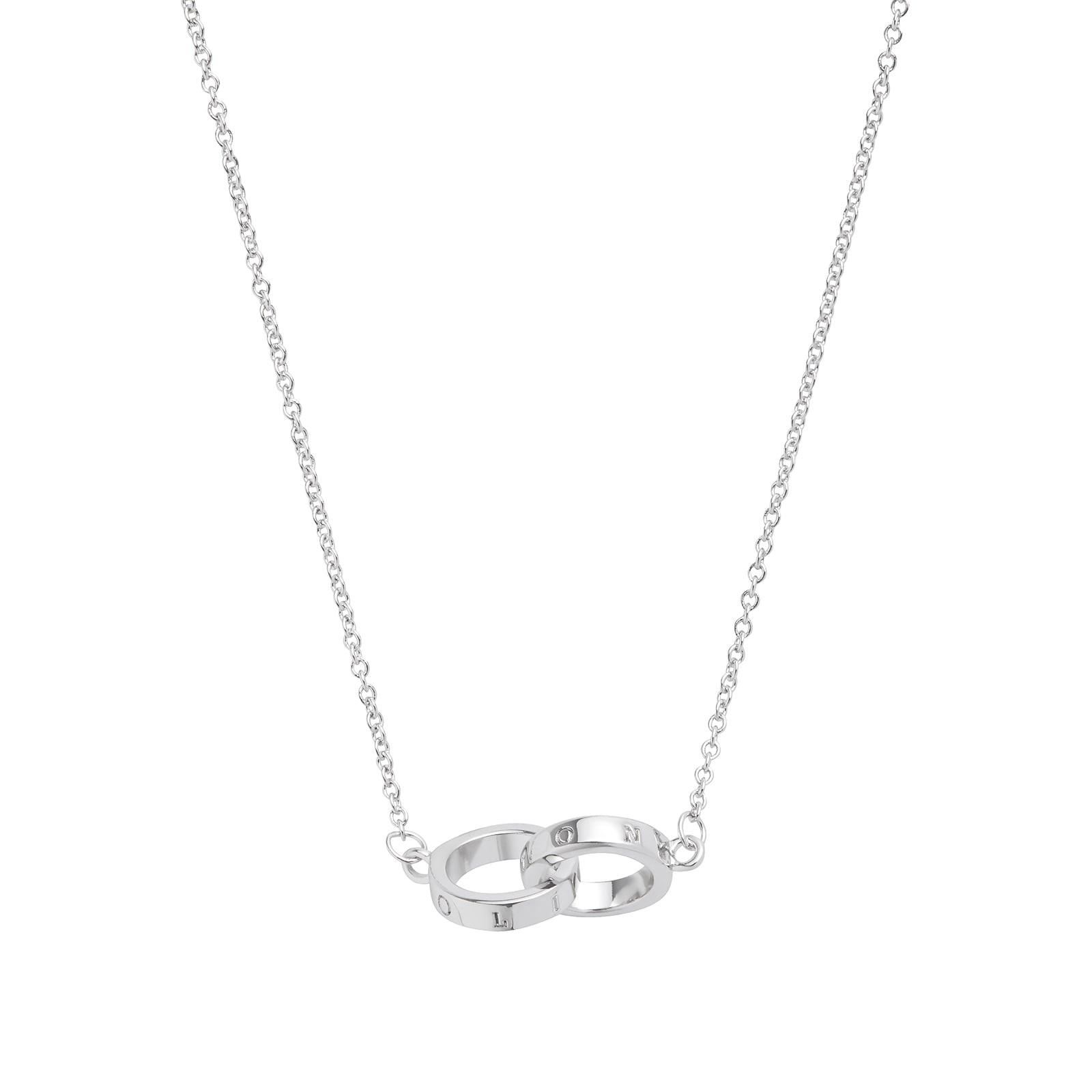Olivia Burton Silver Coloured Classics Silver Interlink Necklace