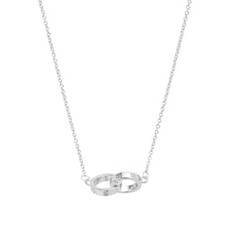 37880178 - Silver Coloured Classics Silver Interlink Necklace