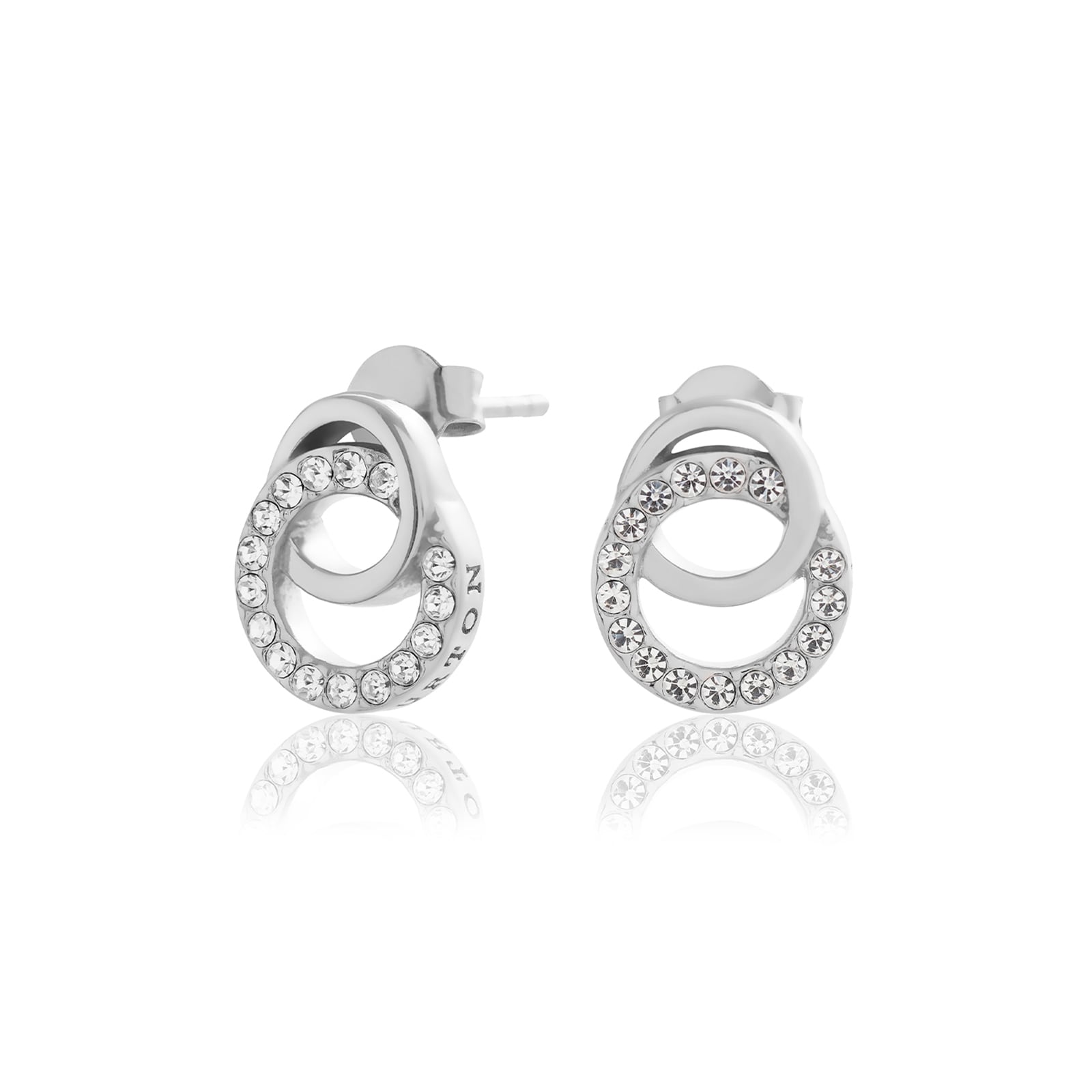Olivia Burton Sterling Silver Classics Interlink Drop Stud Earrings